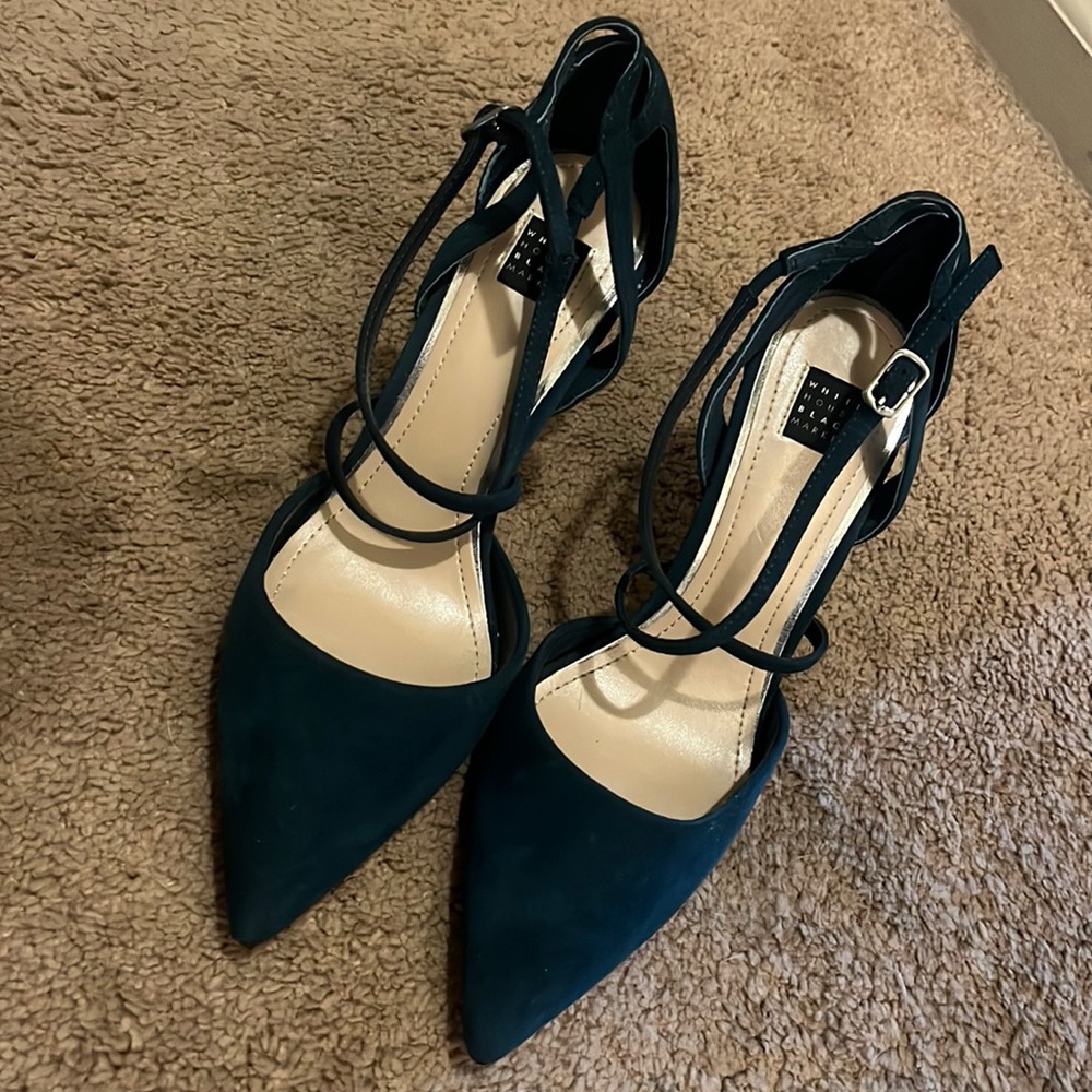 White House black market blue green heels